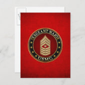 U.S. Marines: Sergeant-majoor (USMC SgtMaj) [3D] Briefkaart (Voorkant / Achterkant)