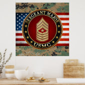 U.S. Marines: Sergeant-majoor (USMC SgtMaj) [3D] Poster (Keuken)