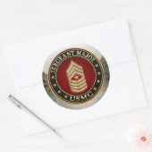 U.S. Marines: Sergeant-majoor (USMC SgtMaj) [3D] Ronde Sticker (Envelop)