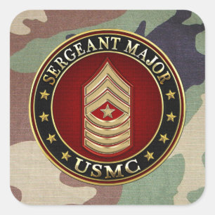 U.S. Marines: Sergeant-majoor (USMC SgtMaj) [3D] Vierkante Sticker