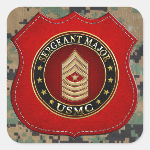 U.S. Marines: Sergeant-majoor (USMC SgtMaj) [3D] Vierkante Sticker