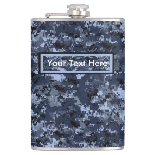 U.S. Militair Blauwe Camouflage 6 oz of 8 oz Flask Heupfles