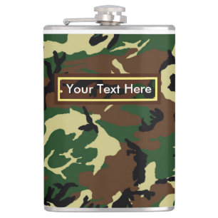 U.S. Militaire Woodland Camouflage 6 oz of 8 oz Heupfles