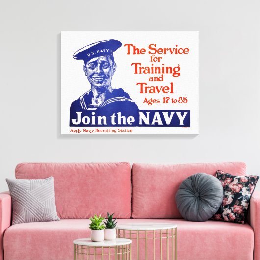 U.S. Navy Recruiting Poster Canvas Afdruk (Insitu (Woonkamer))