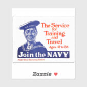  U.S. Navy Recruiting Poster Sticker (Vel)