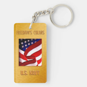 U.S. NAVY Rectangle (dubbelzijdig) Sleutelhanger