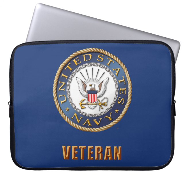 U.S. Navy Veteran Electronics Bag Laptop Sleeve (Voorkant)