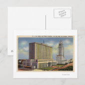 U. S. Post Kantoor, City Hall en Federal Building Briefkaart (Voorkant / Achterkant)