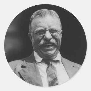 U.S. President Theodore Teddy Roosevelt Laughing Ronde Sticker