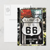 U.S. ROUTE 66 Illinois sign Briefkaart (Voorkant / Achterkant)
