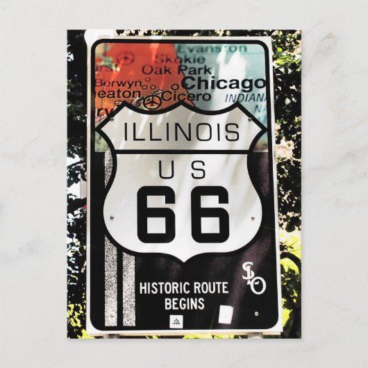 U.S. ROUTE 66 Illinois sign Briefkaart (Voorkant)