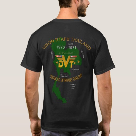 U S. RTAFB: militair Thaise gehandicapte veteranen T-shirt (Achterkant)