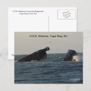 U.S.S. Atlantus schip, New Jersey ansichtkaart Briefkaart