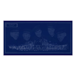 U.S.S. Juneau Blueprint Perfect Poster