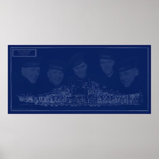U.S.S. Juneau Blueprint Poster (Voorkant)