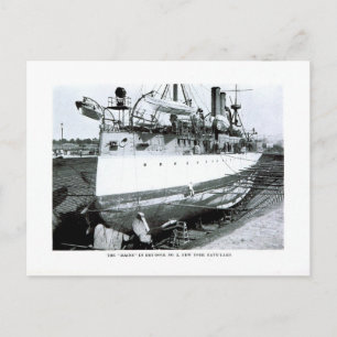 U.S.S. Maine in droogdok Briefkaart