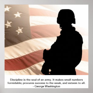 U.S. Soldier W/George washington Quote Poster