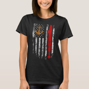 U S Submarine Silent Service Veteran American Flag T-shirt
