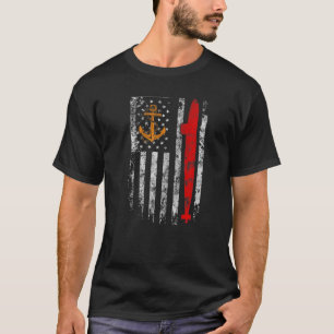 U S Submarine Silent Service Veteran American Flag T-shirt
