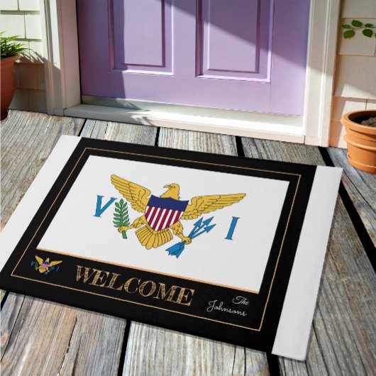 U.S. Virgin Islands huis mat, V.I. vlag / welkom Deurmat