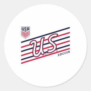 U.s. Voetbal Retro Uitvoeren Grijs Usmnt Officieel Ronde Sticker
