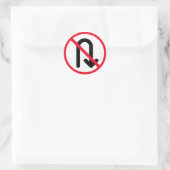 U Tourner Signal interdit | Stickers ronds classiq (Sac)