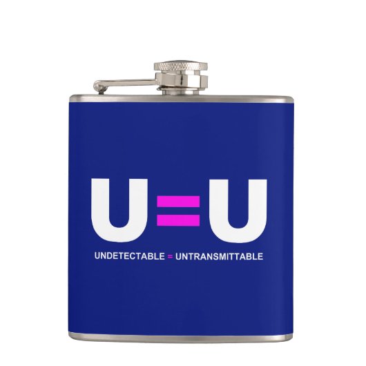 U=U HIV niet-detecteerbaar is niet-transmitteerbaa Heupfles (Voorkant)
