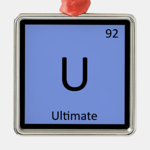U - Ultimate Frisbee Sports Chemistry-symbool Metalen Ornament