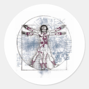 U.V MAN (Universeel Vitruviaans Man) Ronde Sticker