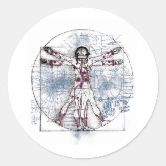 U.V MAN (Universeel Vitruviaans Man) Ronde Sticker