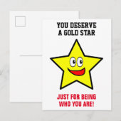 U verdient een Gold Star-waardering Briefkaart (Voorkant / Achterkant)