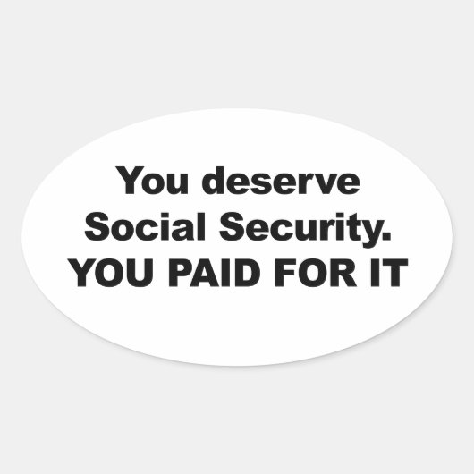 U verdient sociale zekerheid ovale sticker (Voorkant)