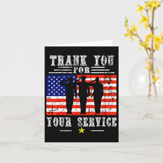 U voor uw diensten - Patriotic Veterans Day Kaart (Gele Bloem)