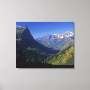 U-vormige glaciale vallei in de Rocky Mountains in Canvas Afdruk