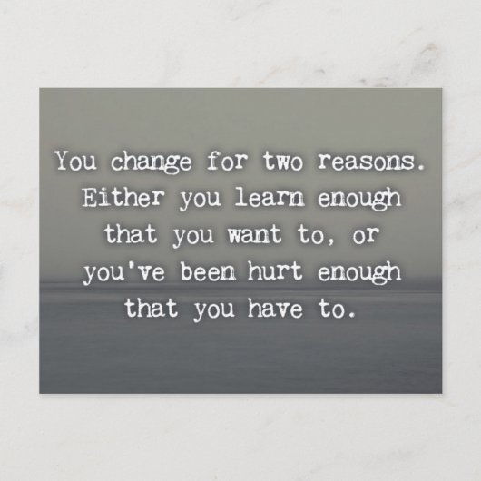 U wijzigt om twee redenen briefkaart (Voorkant)