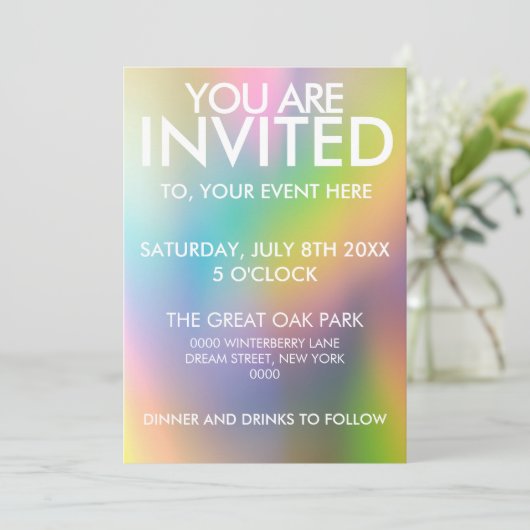 U wordt uitgenodigd Kleurrijk Modern en Eenvoudig Kaart (Staand voorkant)