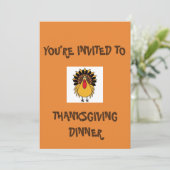U WORDT UITGERUST OP THANKSGIVING DINER INVITATION KAART (Staand voorkant)