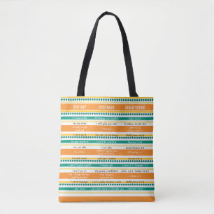 U zegt dat God zegt dat de Schrift, het monogram e Tote Bag