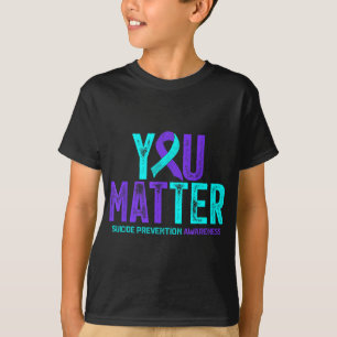 U - Zelfmoordpreventie Blauwgroen Paarse bewustzij T-shirt