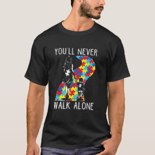 U zult Autisme van de Loop nooit alleen Bewustheid T-shirt