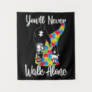 U zult vader Daughter Autism Loop nooits alleen Wandkleed