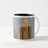 UAE, Dubai. Minaret moskee in Al Wasl, met Tweekleurige Koffiemok (Voorkant rechts)