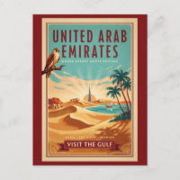 UAE Dubai valk woestijn illustratie reis kunst