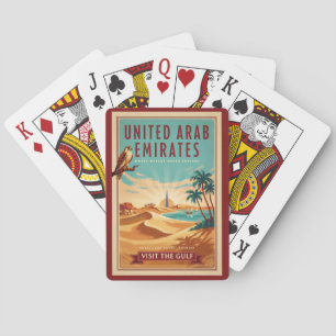 UAE Dubai valk woestijn illustratie reis kunst Pokerkaarten