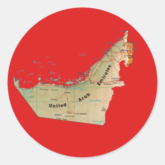 UAE kaart sticker (Voorkant)