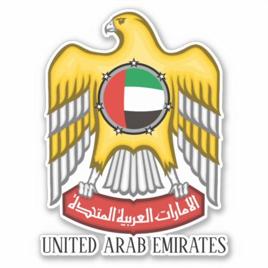 UAE National emblem Patriotic Sticker (Voorkant)
