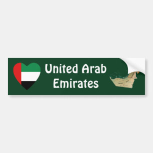 UAE-vlag — Hart + Kaart Bumpersticker