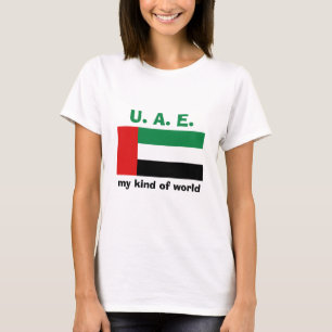 UAE Vlag + Kaart + Tekst T-shirt
