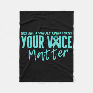 UAL Ault Awareness 2025 Blauwgroen lint Uw stem S Fleece Deken