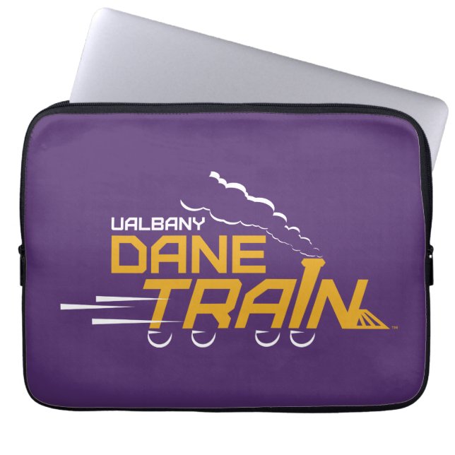 UAlbany Dane Train Logo Laptop Sleeve (Voorkant)